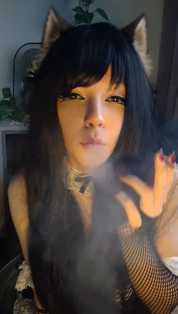 Goth Cat Maid smoking #4