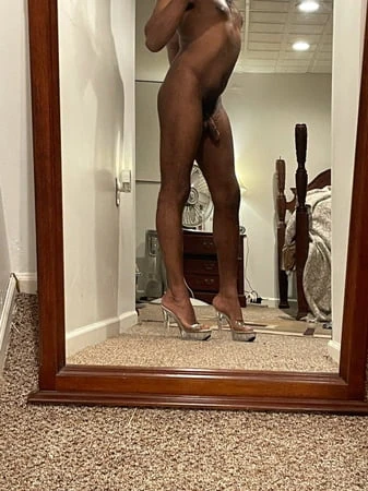 nude in stripper heels         