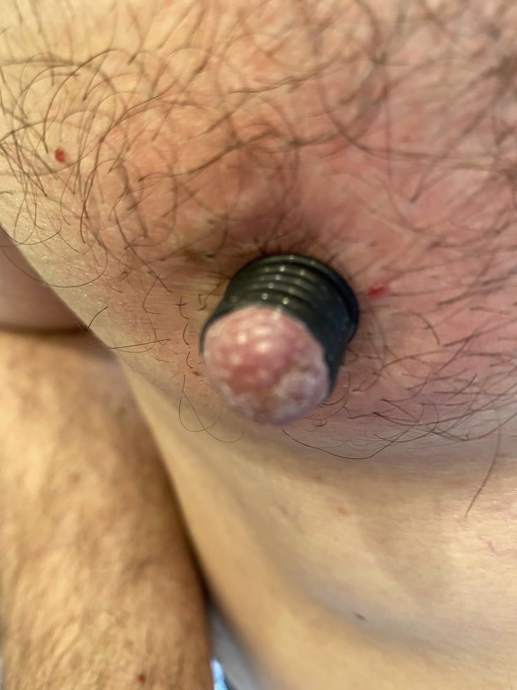 Nipple stretching with 7 orings today. #8
