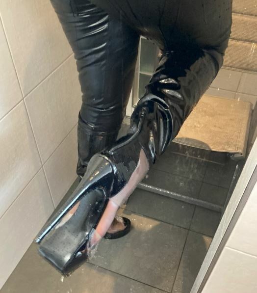 Leggings, Boots and Masturbation in Shower #9