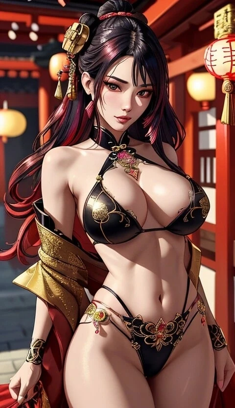 cute Chinese girl in temple (Ai model)