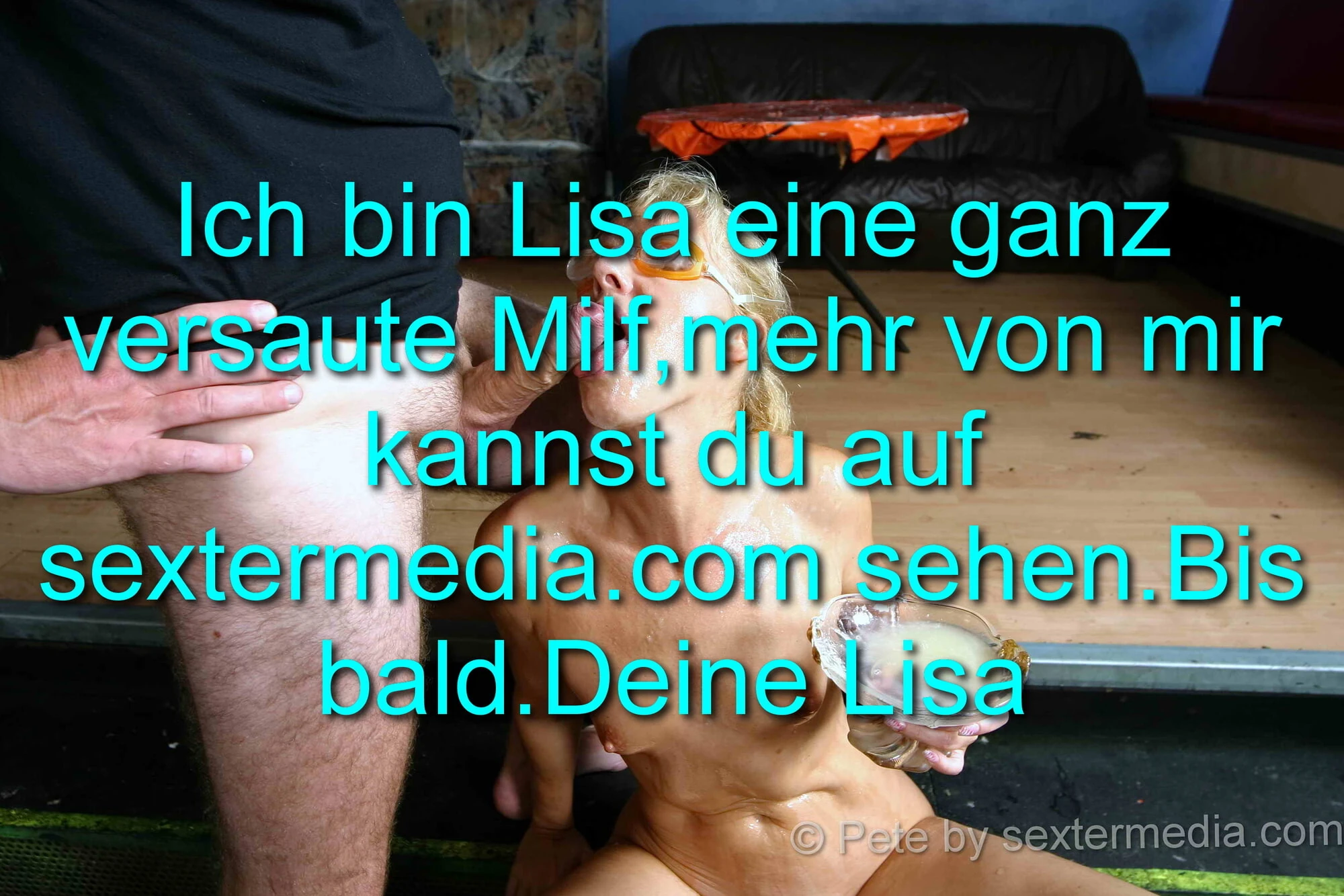 Milf Lisa shows her pissing games at Gang Bang #10