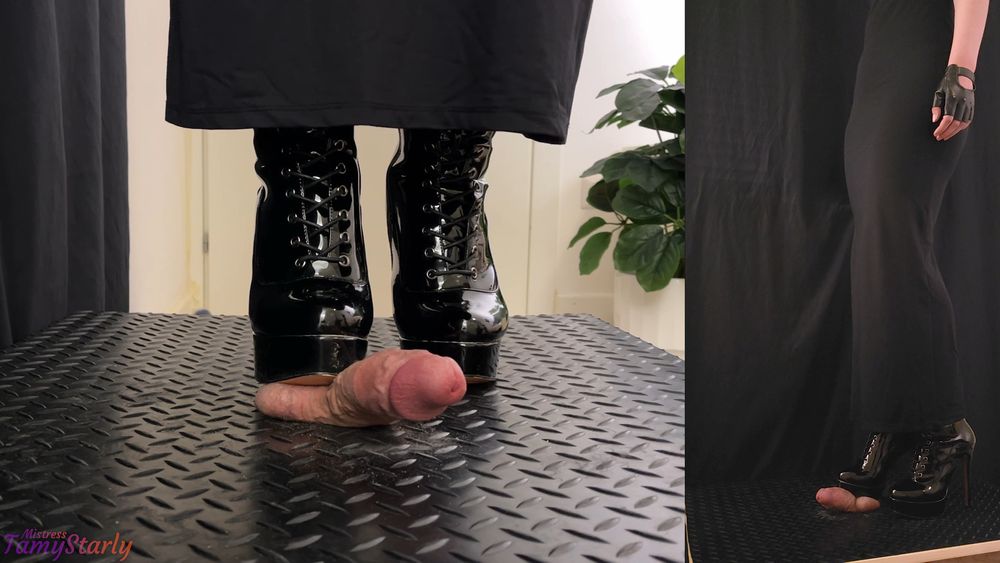 An Elegant Bootjob in Black High Heels - Trample, Crushing #4