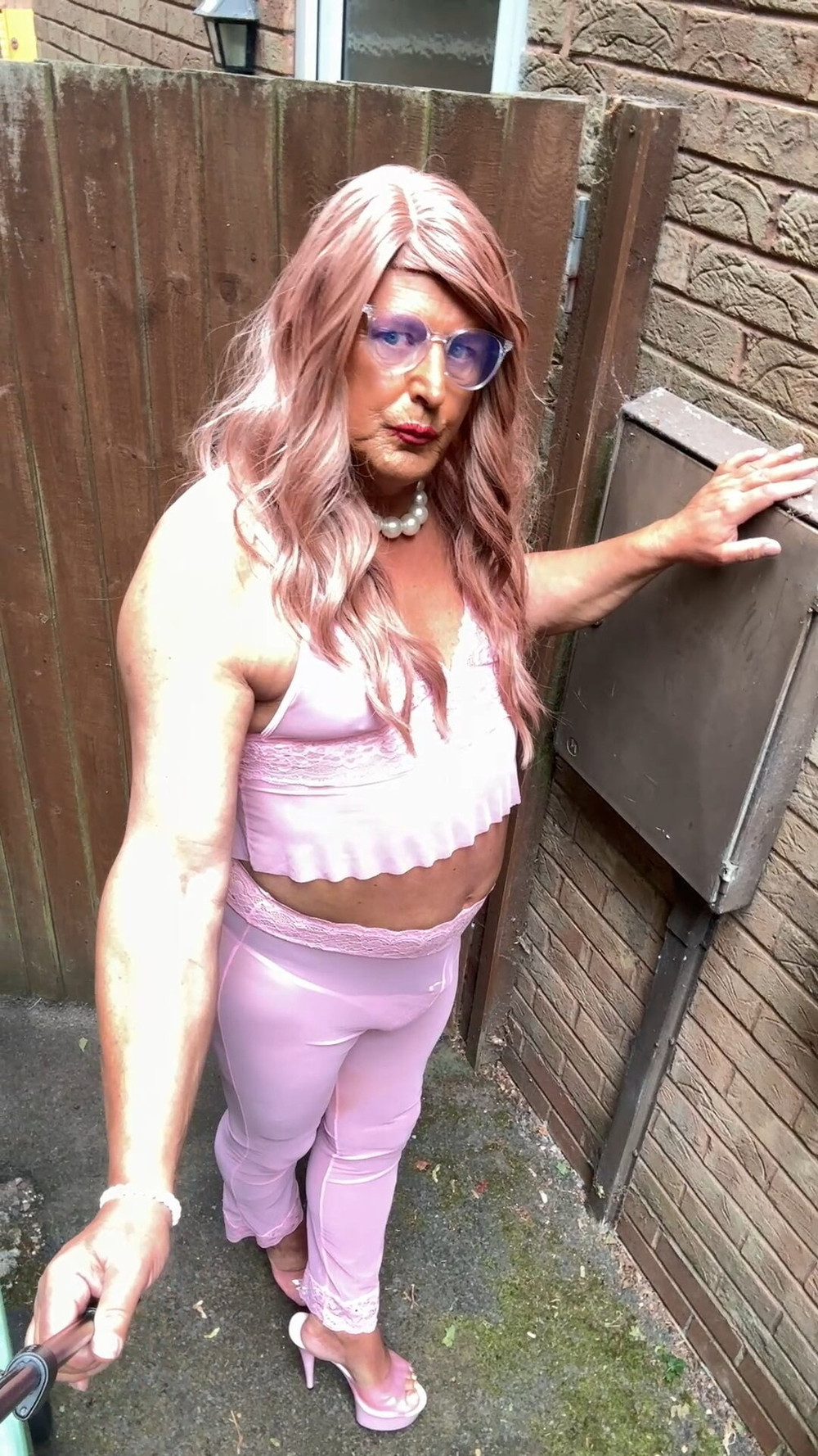Sexy Crossdresser kellycd2022 in pink outfit and heels  #47