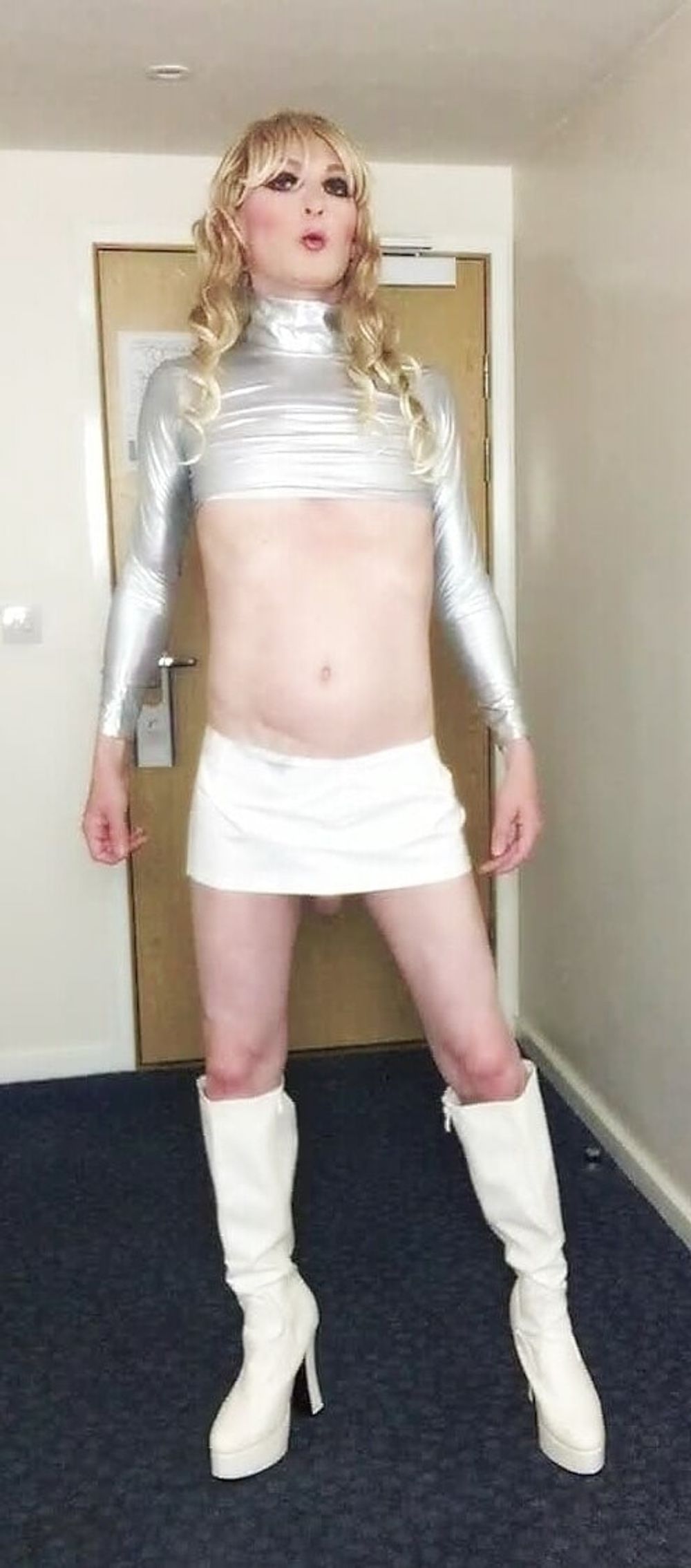 Sissy Sandra Poses In Silver #20