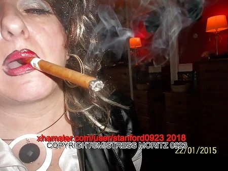 slut smoking cigars          