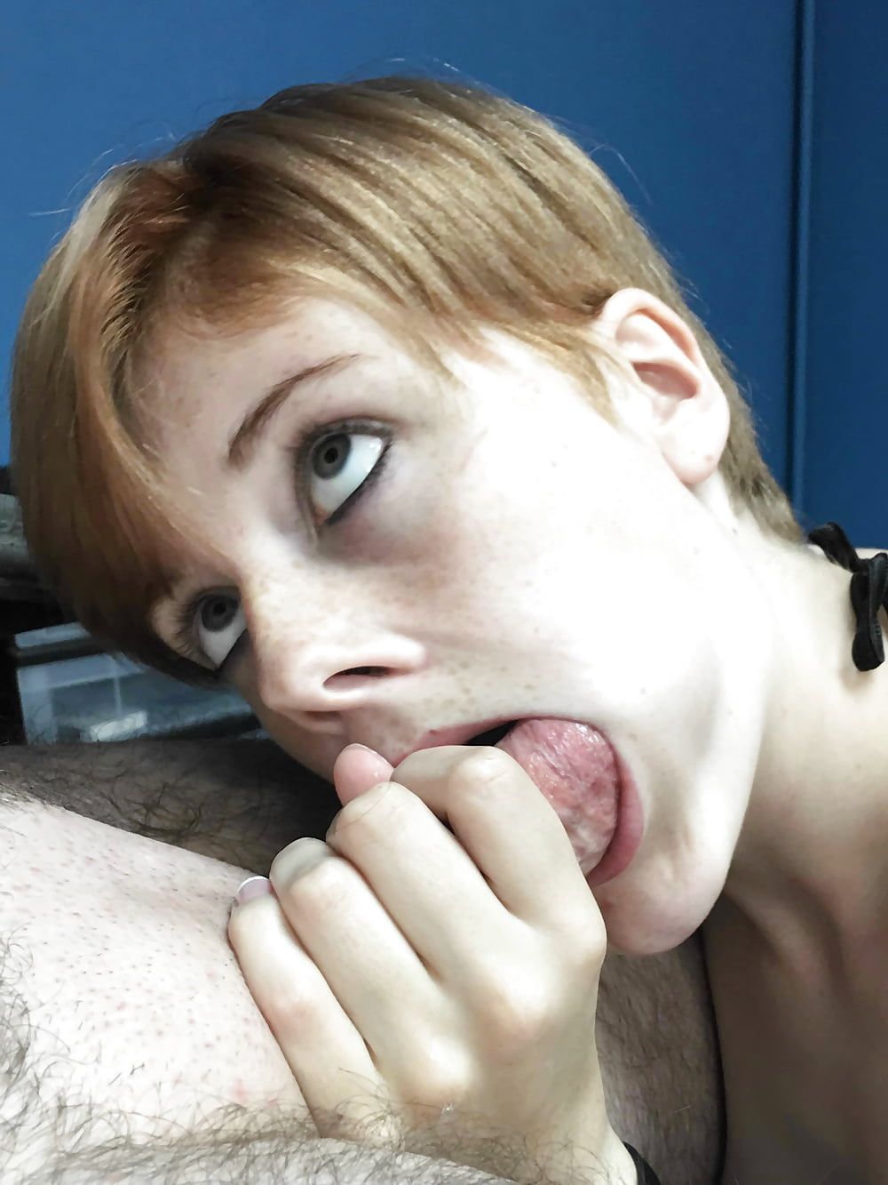 Redhead coed Ava swallows a cock #10