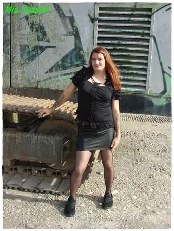 posing with excavator         