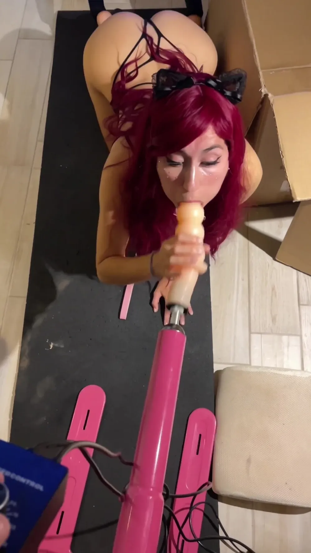 Sex Machine fucks Deep Throat with Huge Dildo #32