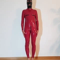 In latex catsuit