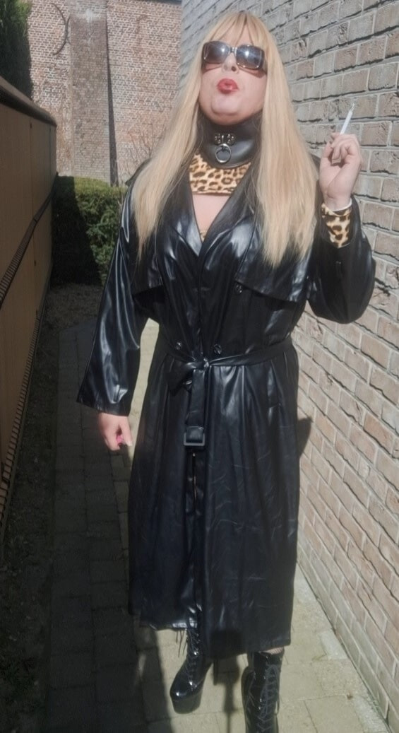 Smoking in black coat #7