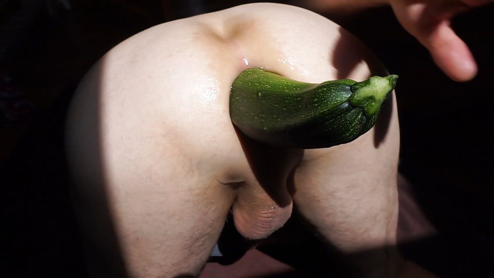 My asshole fucked by giant zuchini biiig gape #6