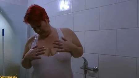 transparent swimsuit under the shower         