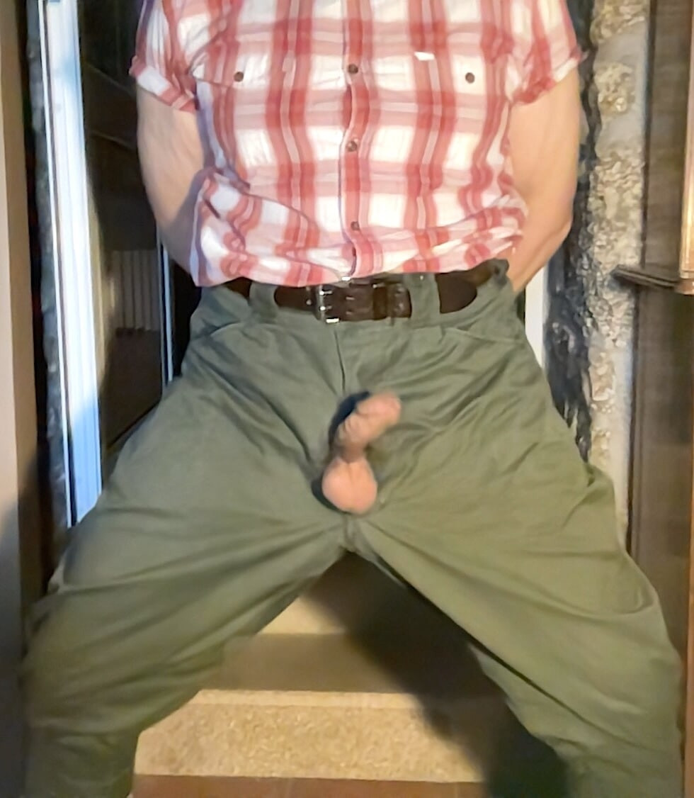 In my breeches with cock and balls out after being tied up #2
