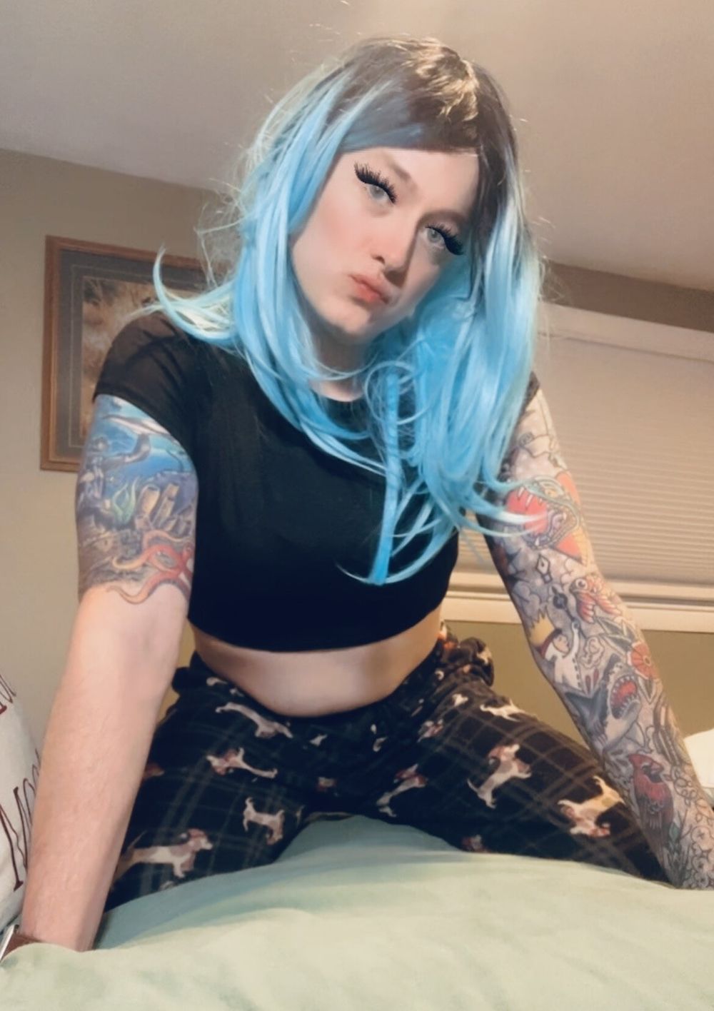 Sexy blue hair Femboy Deanna #20