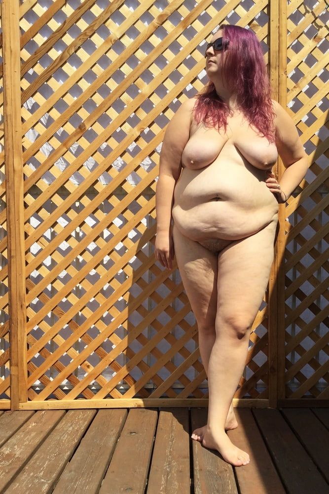 Cute young BBW nude outside #4