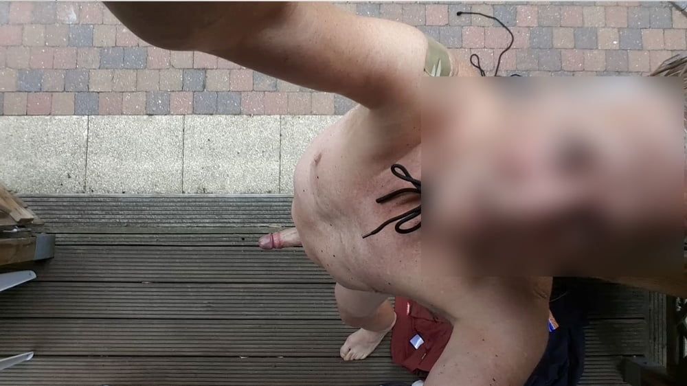 public outdoor exhibitionist bondage jerking show #42