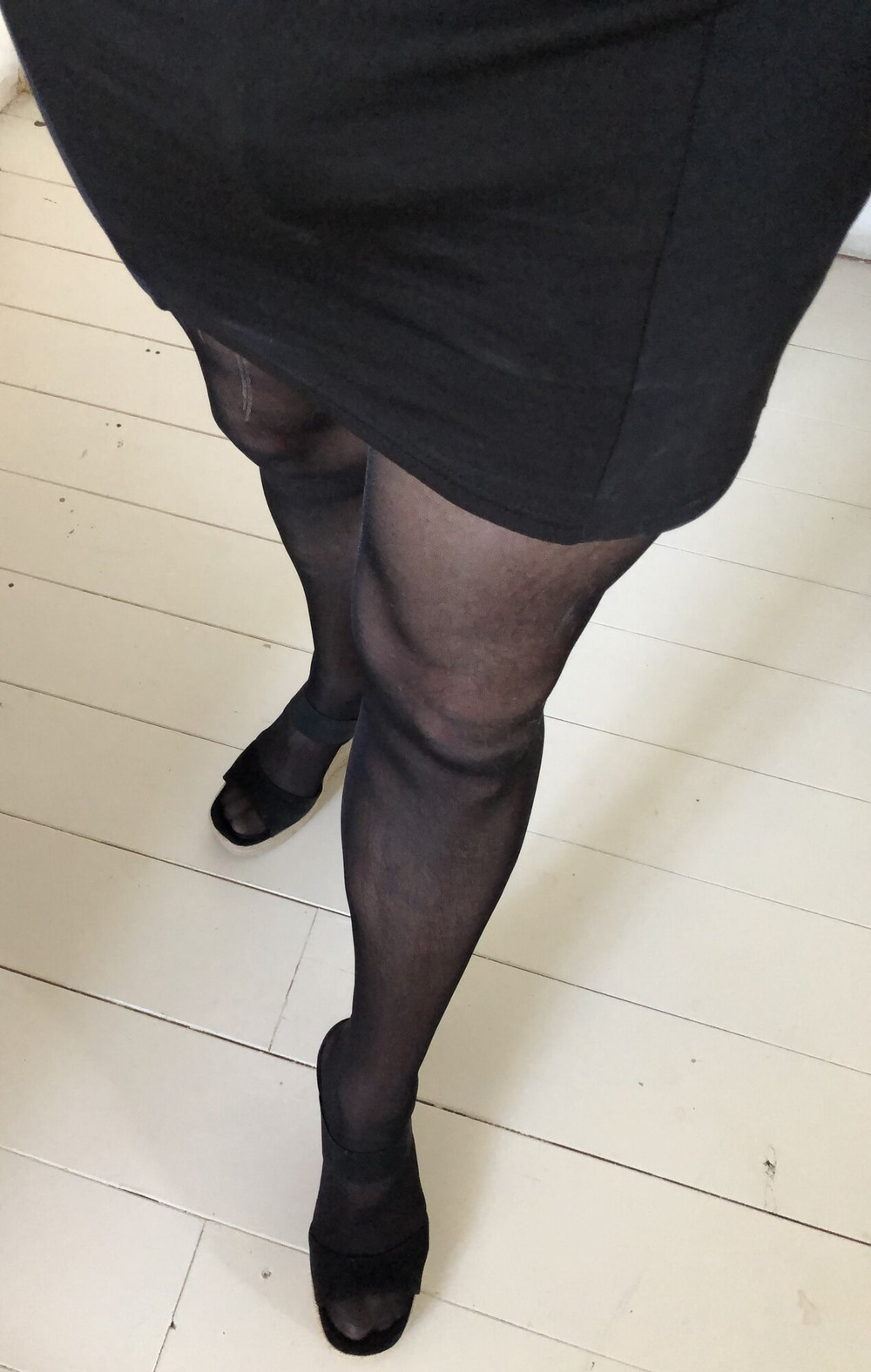 Black crotchless cum shot #5