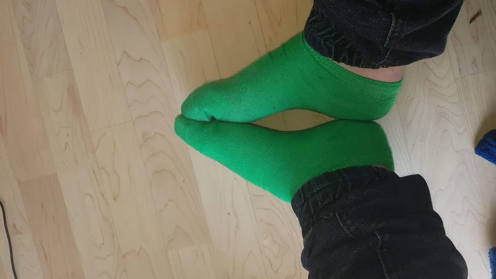 My Feet in Green Socks