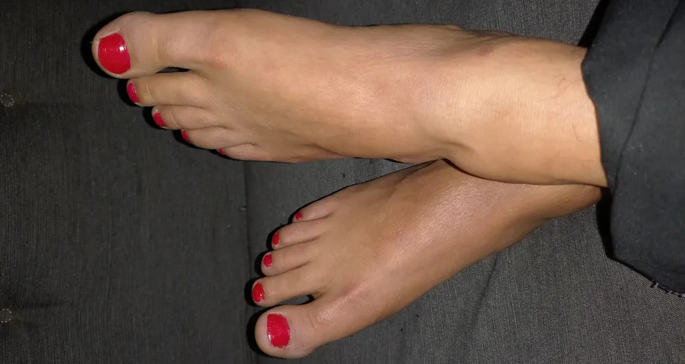 My sexy feet Red nails  #3