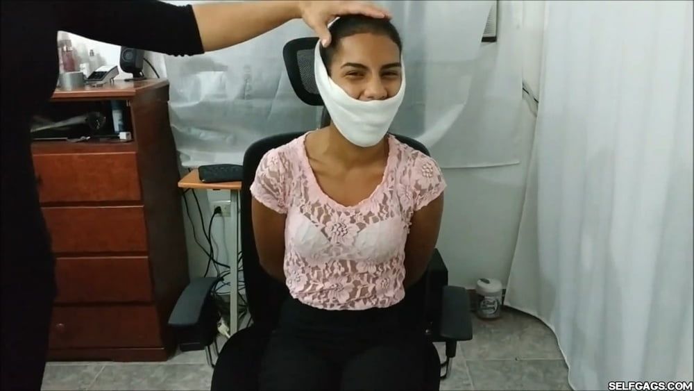 Petite Girl Silenced With BIG Tape Gag! - Selfgags #50