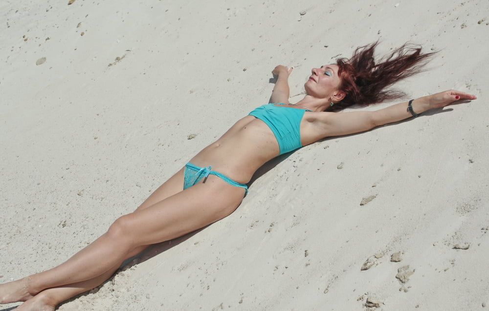 On White Sand in turquos bikini #11