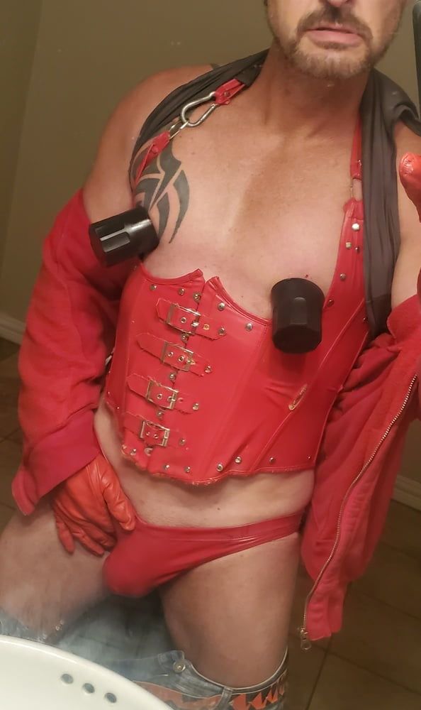Red corset & gloves