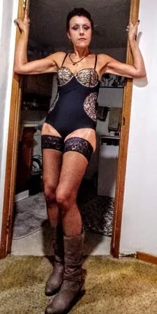 black lace and fishnets         