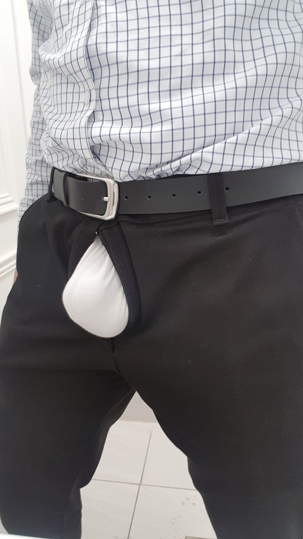 Had to let my cock out to breathe in the office toilet