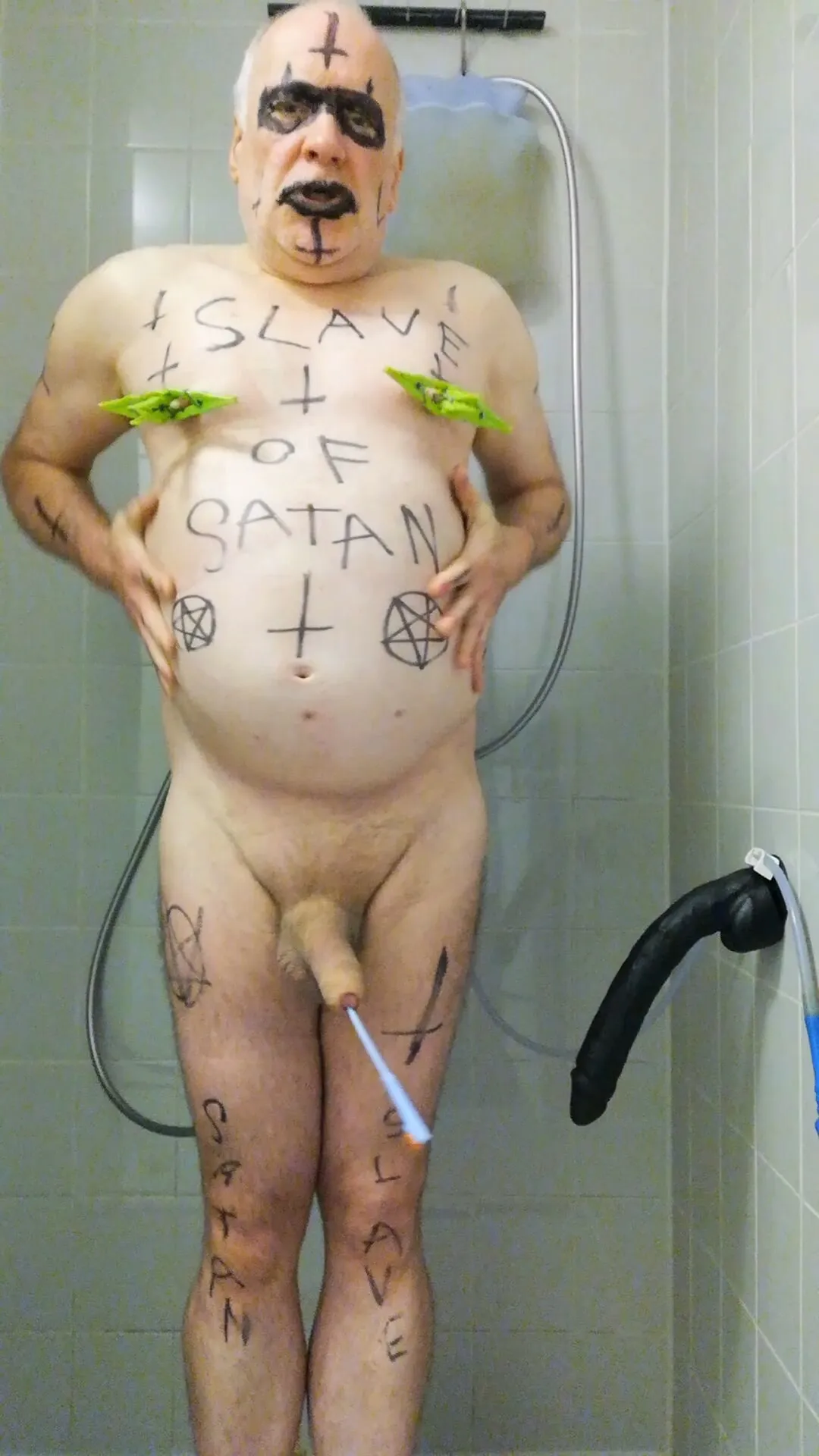 Satan slave takes a delicious urine enema #22