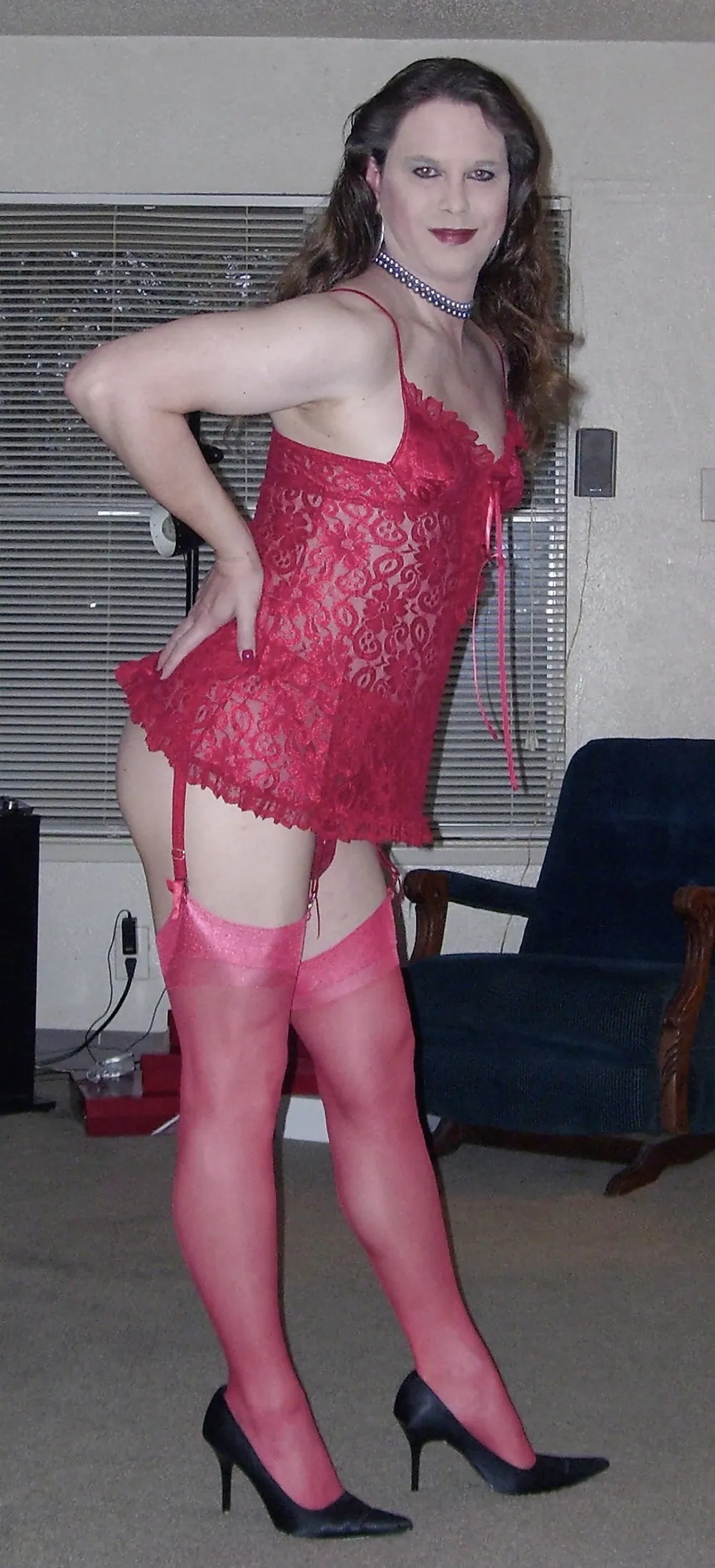 Joanie - Red Lace Babydolls #17