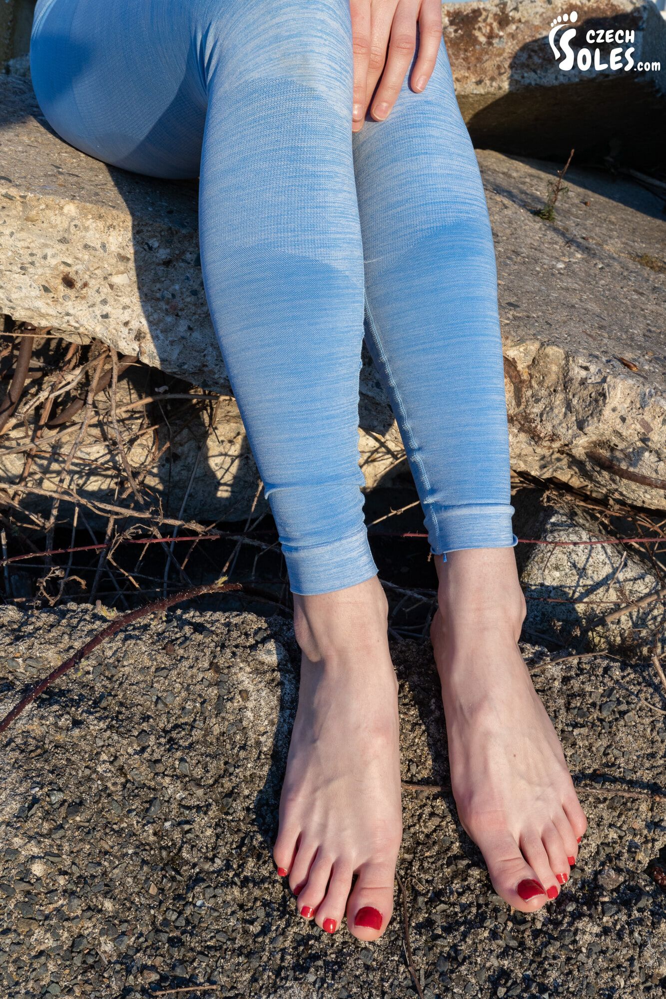 Jogging feet and white socks tease #7