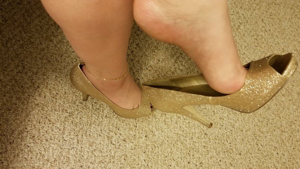 Playing in my shoe closet pretty feet heels flats milf  wife #45