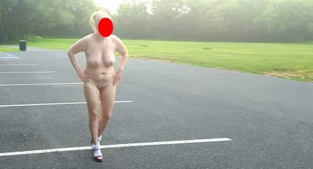 naked parking lot walk         