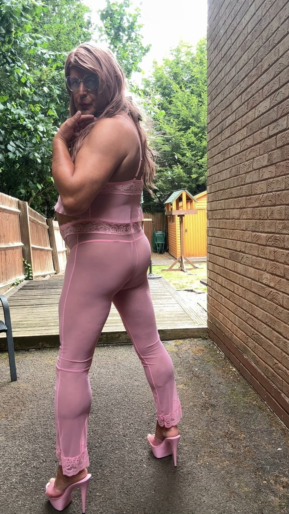 Sexy Crossdresser kellycd2022 in pink outfit and heels  #50