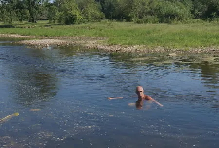 bathing in derzha river         