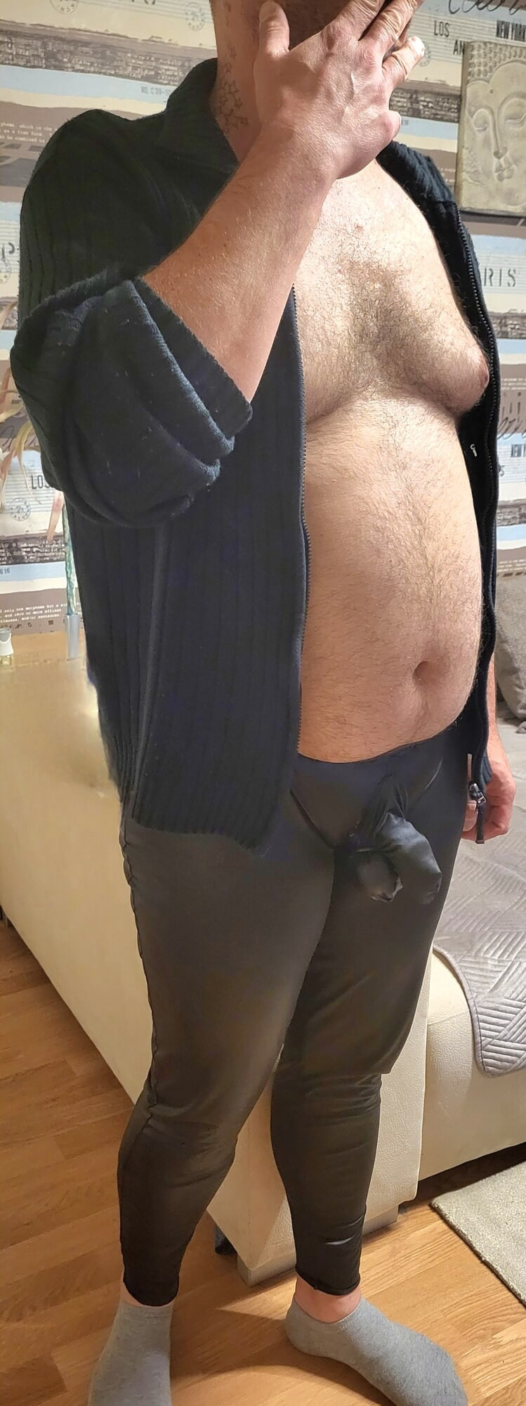Wetlook hose mit Hosentraeger  #2