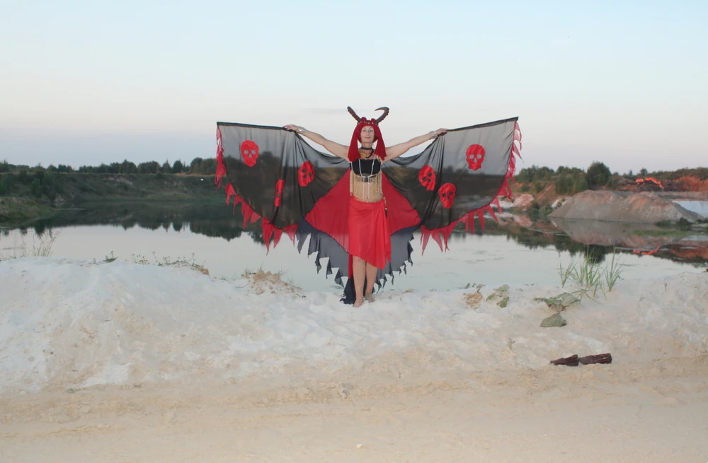 Witch over lake on sunset #3