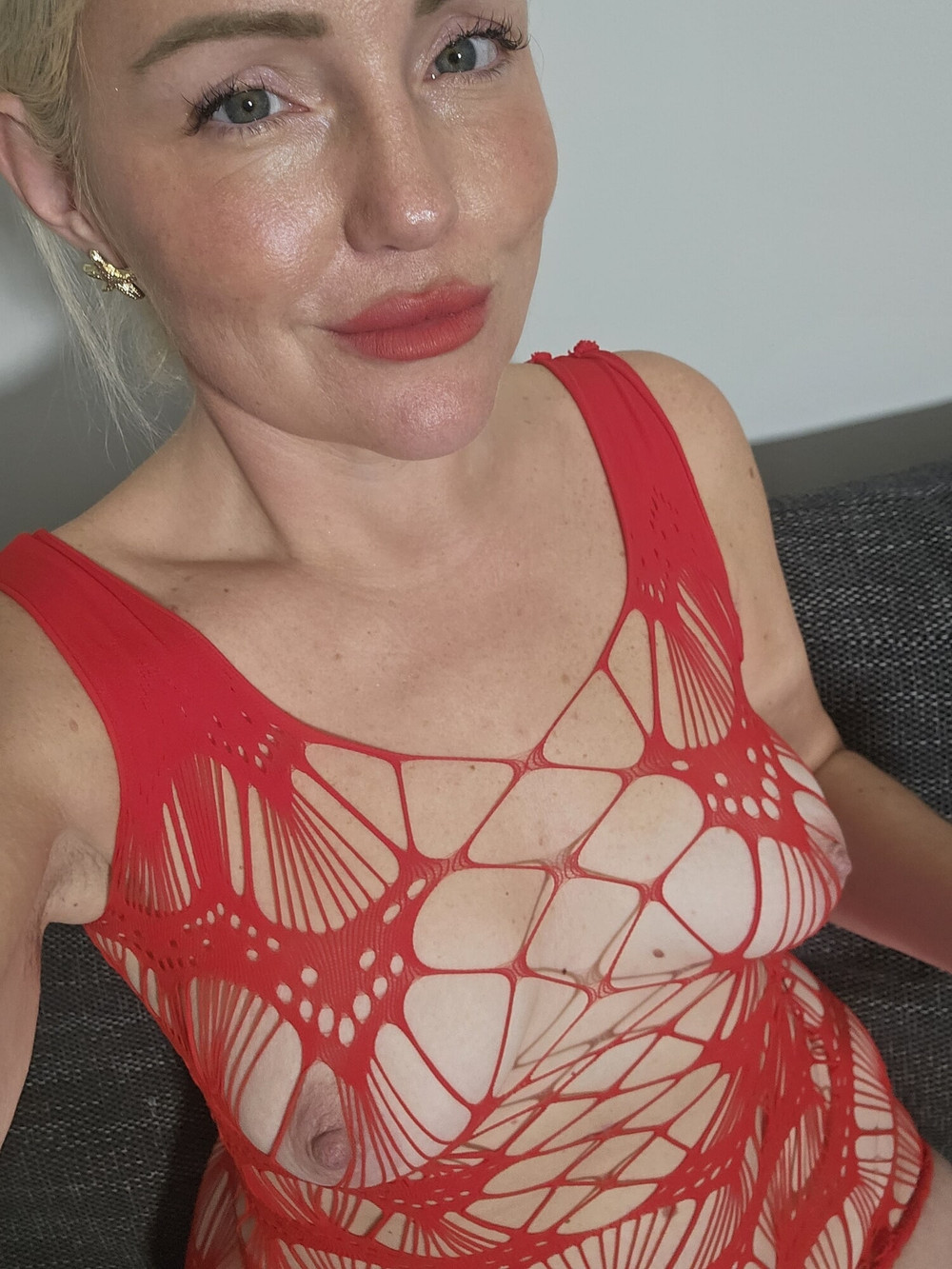 My Prestream shots in red fishnet bodysuit #4