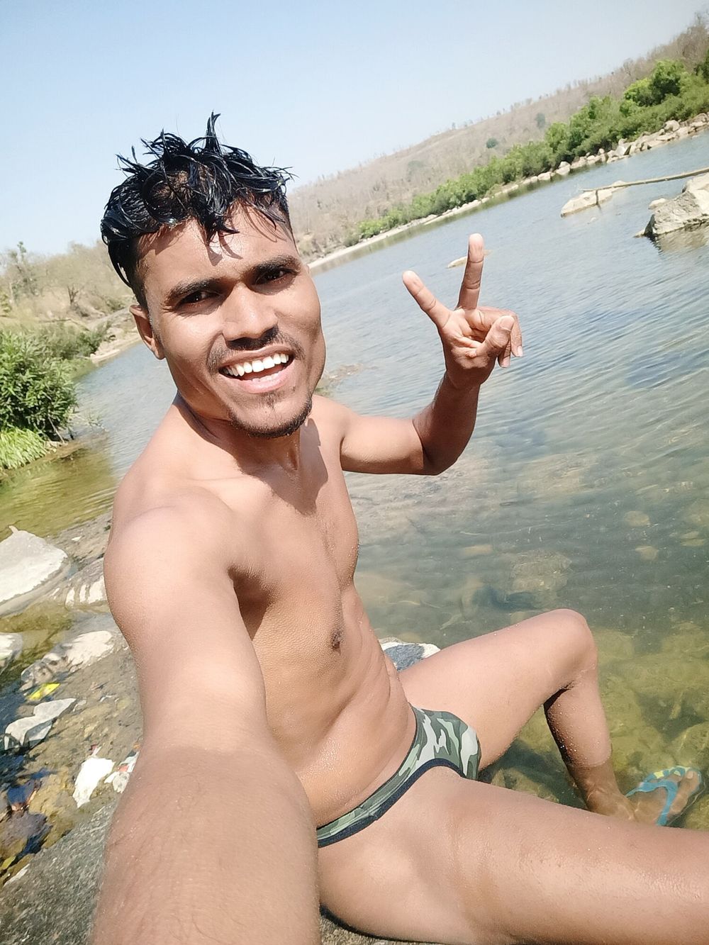 Sanju gamit on river advanture hot and sexy looking in man  #22