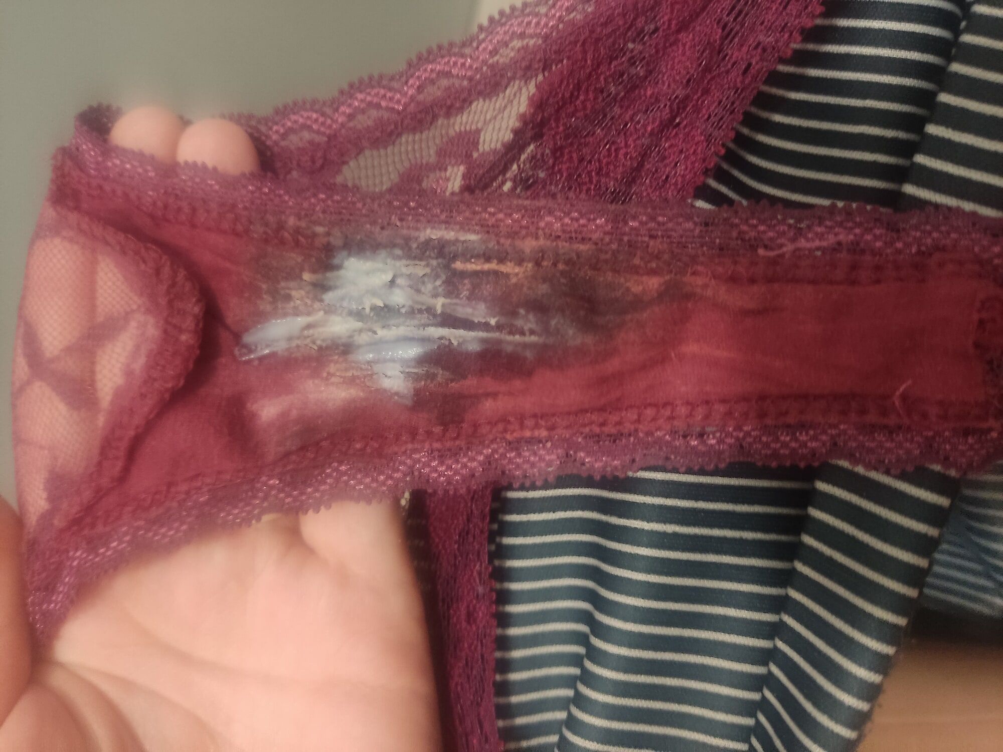 Cum on panties as the buyer requested! 24h wear,cum,workouts #3