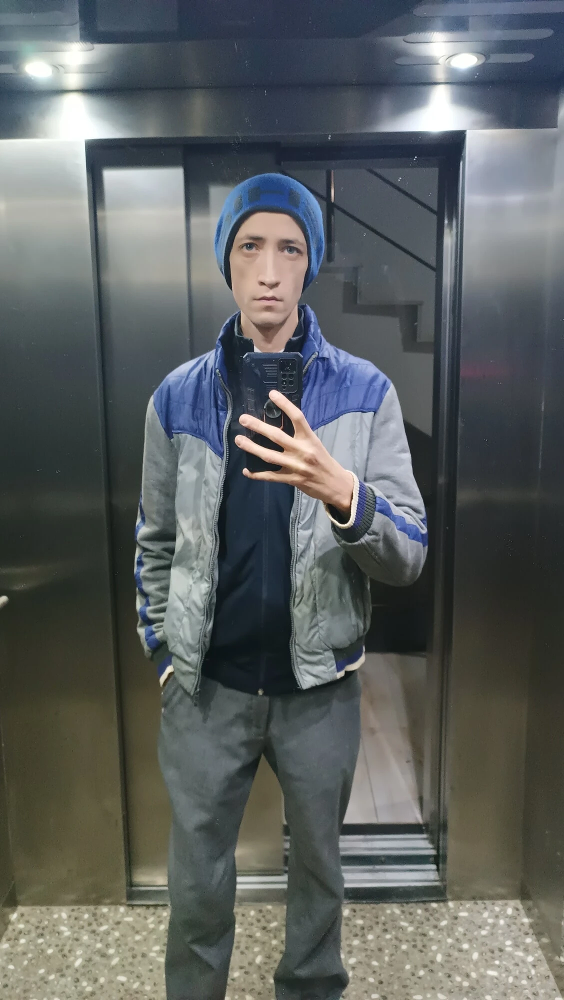 Me & gray trousers