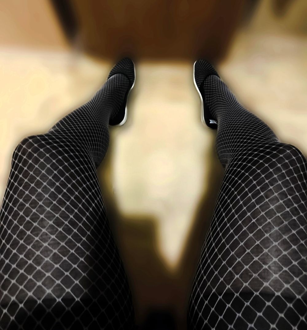 Black tights with mesh #7