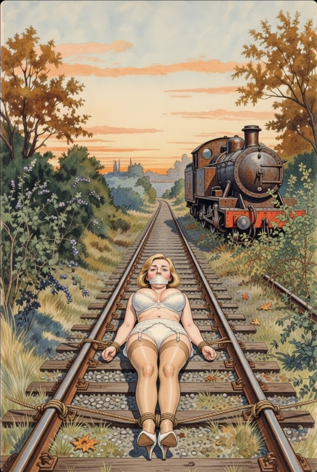 Pixwhores Experimental Enhanced: Stockings in the Railyard 1 #8