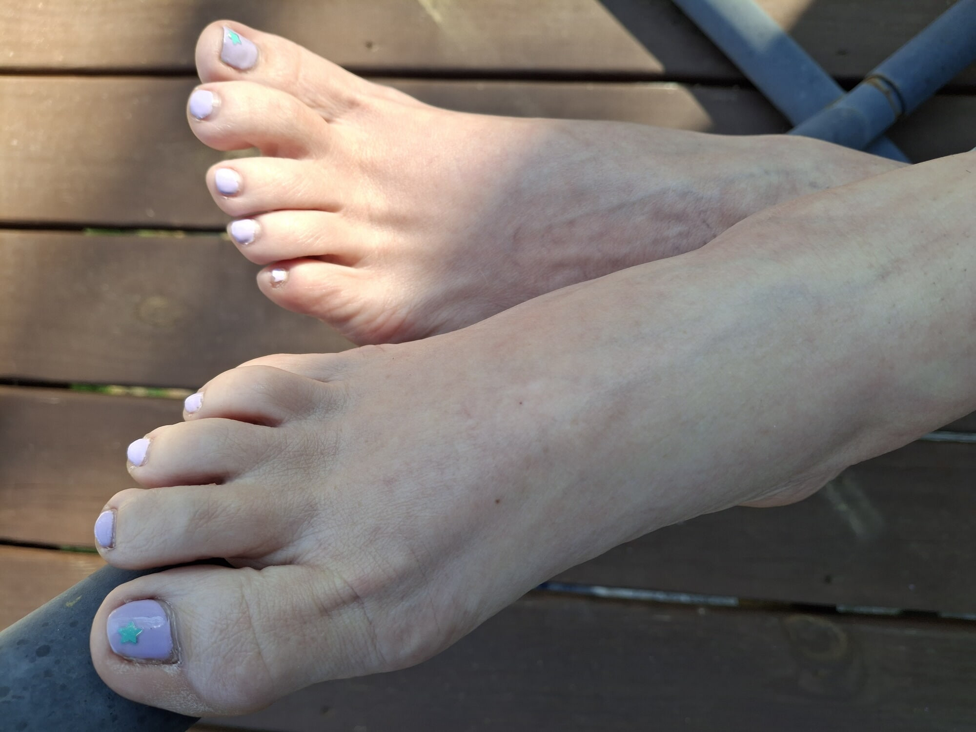 Girlfriends' sweet feet outside #8