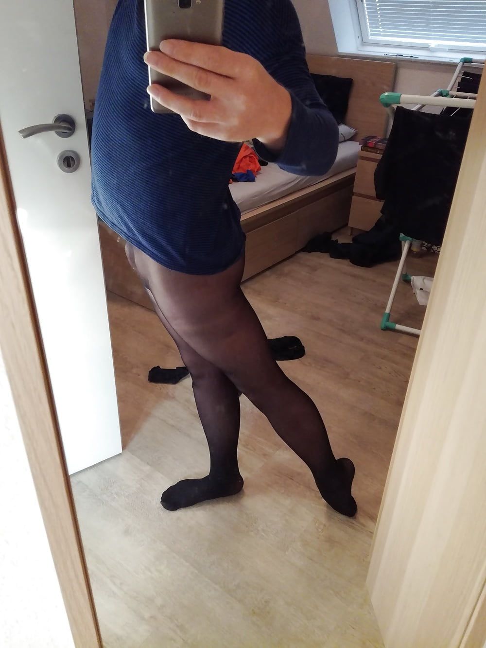 Me wearing black pantyhose #8