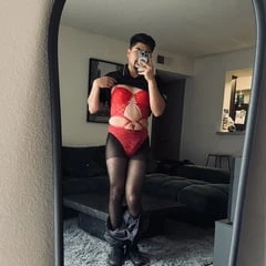 Pantyhose and lingerie under work uniform 