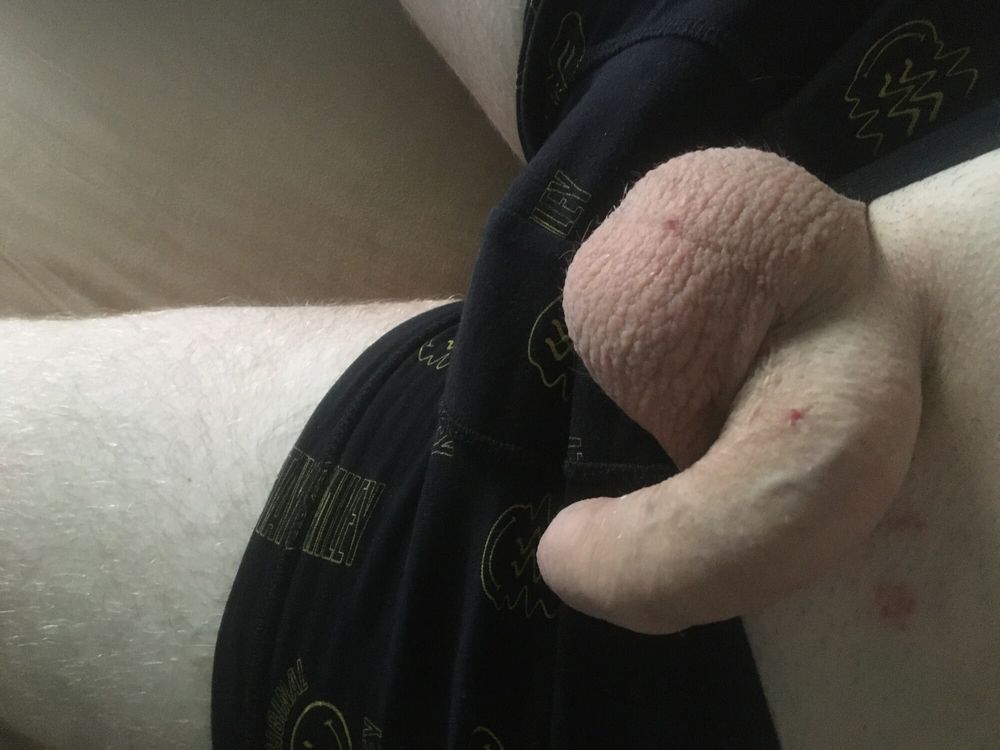 Shaved Dick With Cum Filled Balls Cockhead Foreskin Play #38