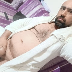 Daddy just got out of the shower