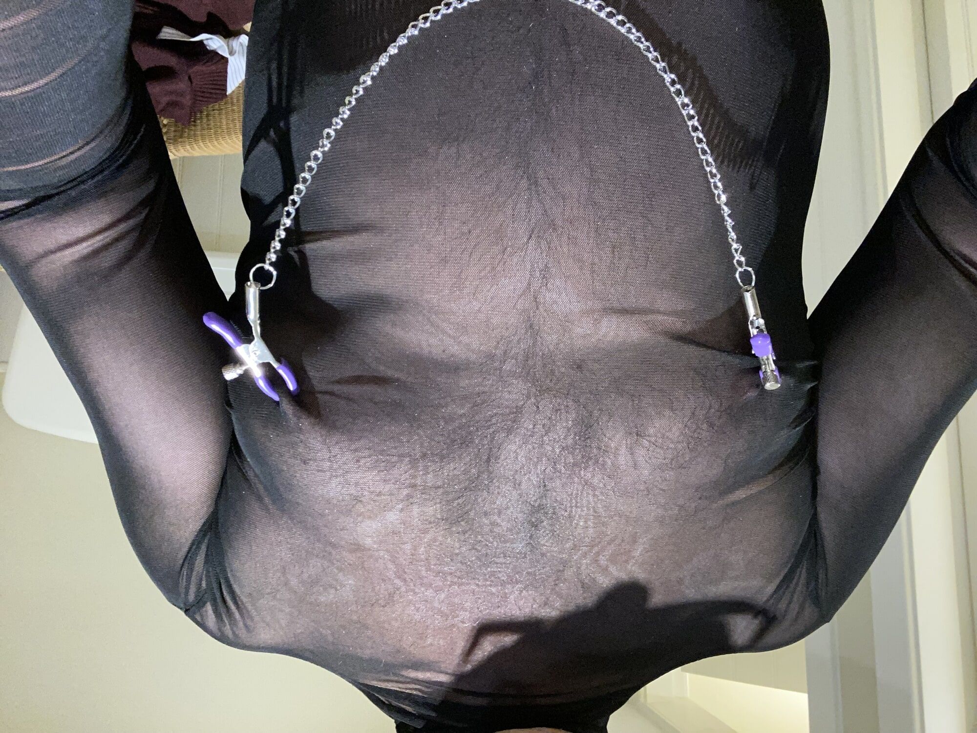 New see through top and nipple clamps #8